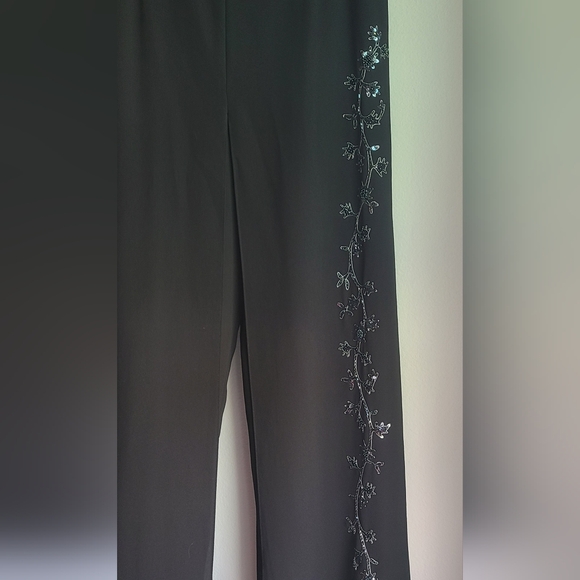 R&M Richards - Woman's 3 Pc Black Sequins Formal Jacket, Tank, & Pant Set, Sz 10 - Picture 9 of 12